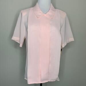 Vintage  Pink Short Sleeve Blouse Sz 10 NWT Deadstock